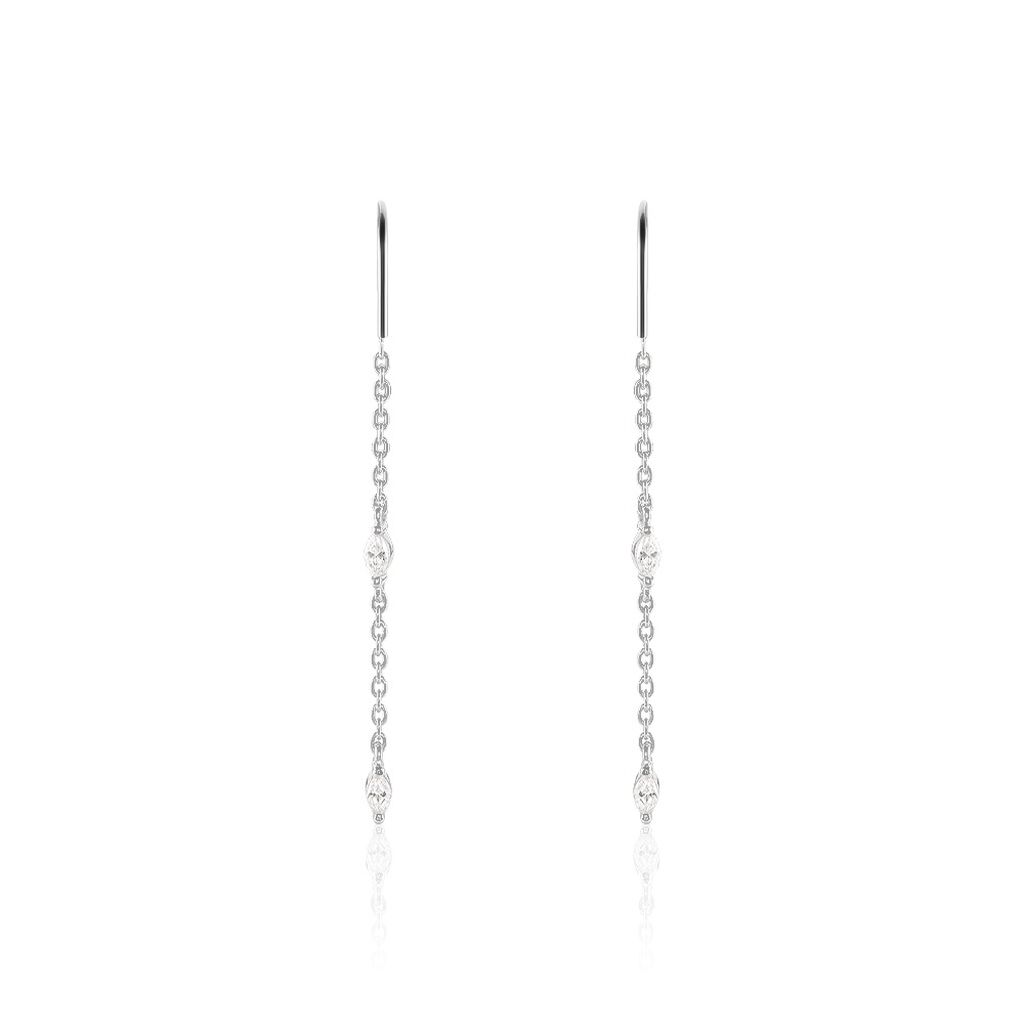 Boucles D'oreilles Pendantes Garsha Argent Blanc Oxyde De Zirconium - Boucles d'oreilles fantaisie Femme | Histoire d&rsquo;Or