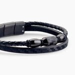Bracelet Cuir De Vache Noir Onyx - Bracelets Cuir Homme | Histoire d&rsquo;Or