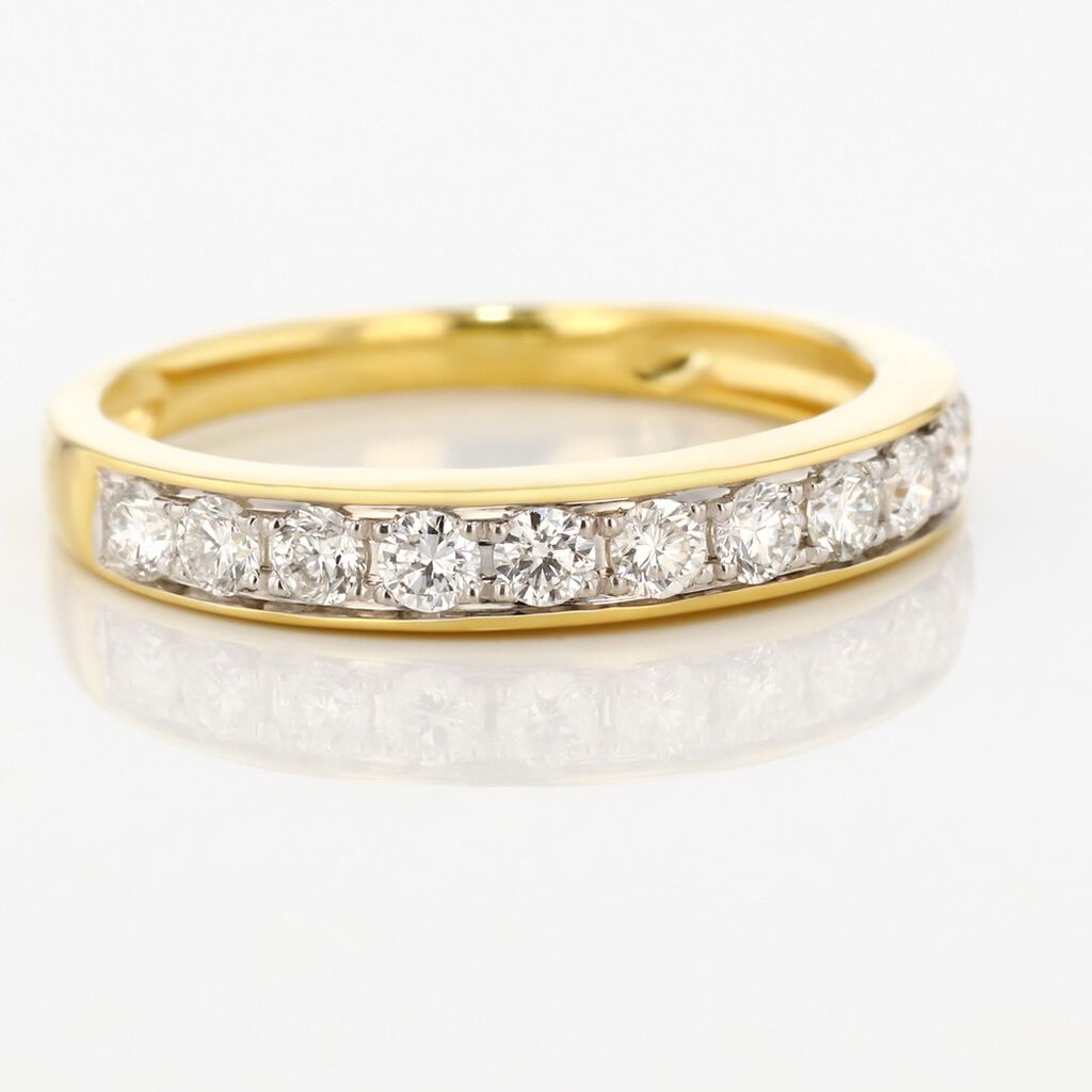Demi-alliance Or Jaune Valentine Diamants Synthetique - Bijoux avec pierres Femme | Histoire d&rsquo;Or