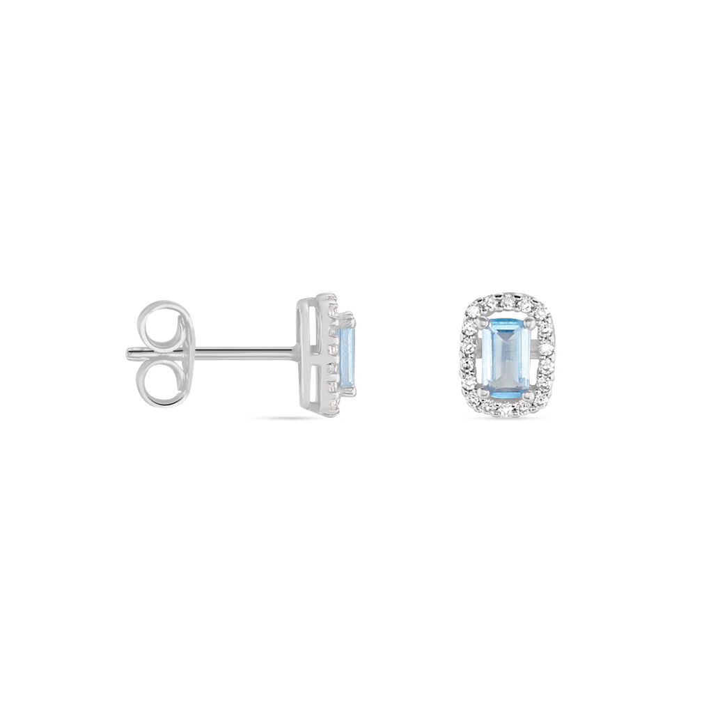 Boucles D'oreilles Puces Aladin Argent Blanc Oxyde De Zirconium - Boucles d'oreilles fantaisie Femme | Histoire d’Or