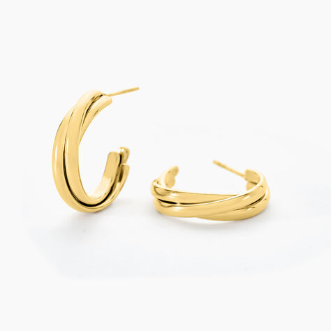 Cr&eacute;oles Myriane Acier Dor&eacute; - Boucles d'oreilles cr&eacute;oles Femme | Histoire d&rsquo;Or