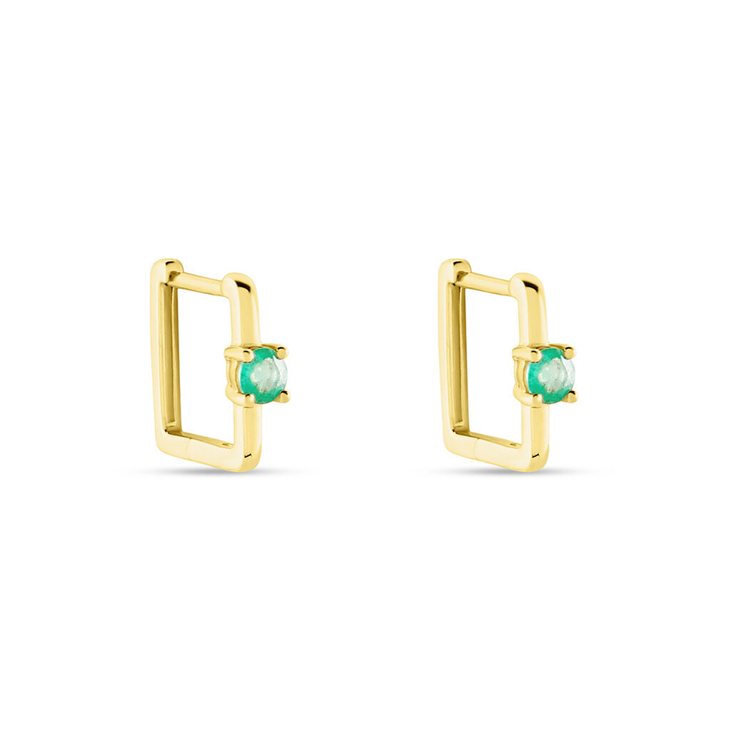 Créoles Harmonie Or Jaune Emeraude - Boucles d'oreilles créoles Femme | Histoire d’Or