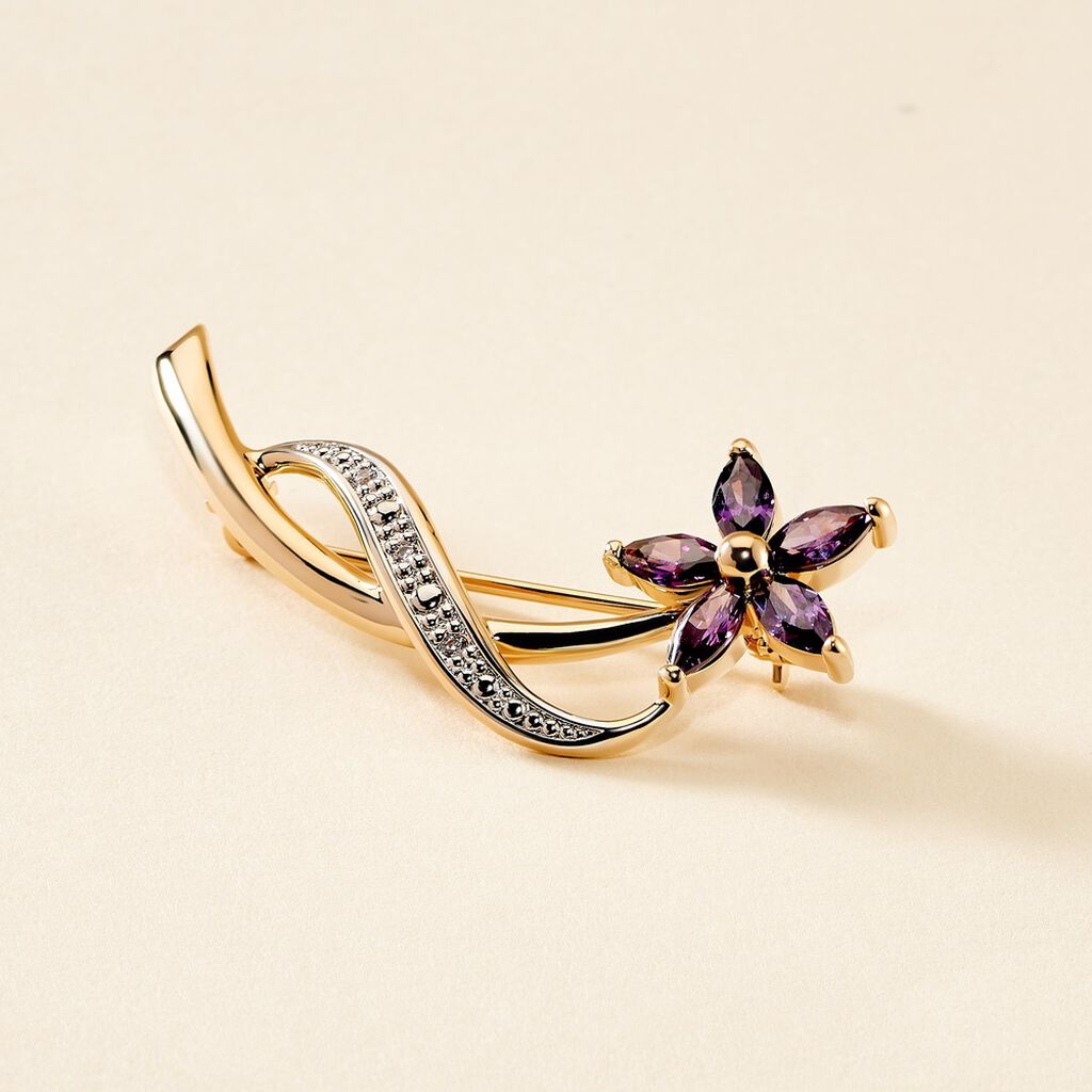 Broche Maxanceae Plaqué Or Jaune Oxyde De Zirconium - Autres bijoux Femme | Histoire d’Or
