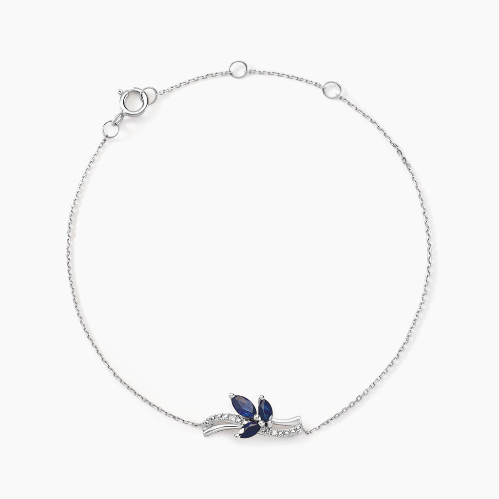 Bracelet Angie Or Blanc Saphir Diamant