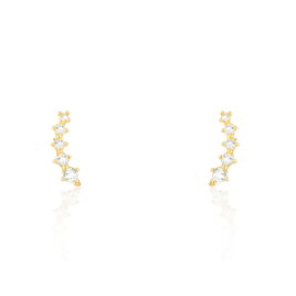 Boucles D'oreilles Puces Youssa Barrettes Or Jaune Oxyde De Zirconium - Clous d'oreilles Femme | Histoire d’Or