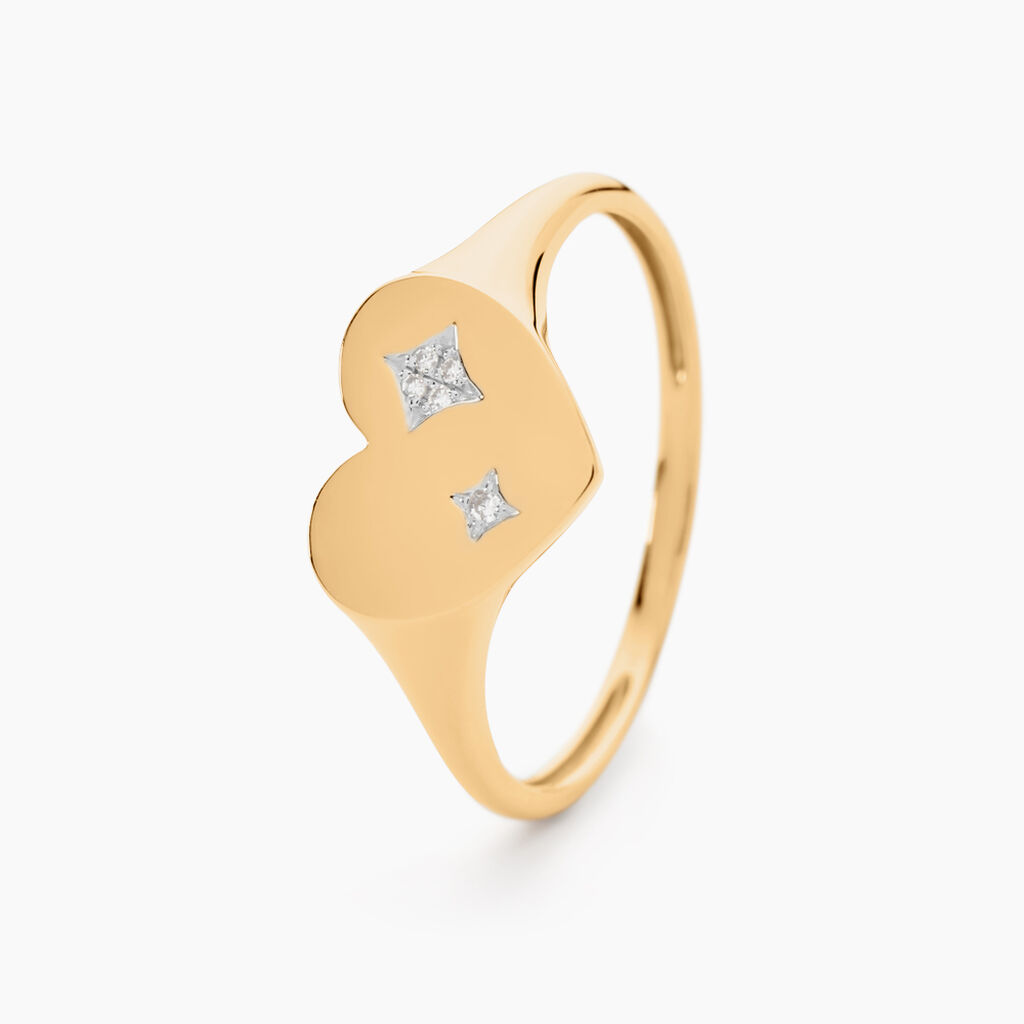 Chevalière Headley Or Jaune Diamant - Bijoux Etoile Femme | Histoire d’Or