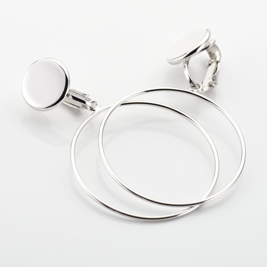 Boucles D'oreilles Pendantes Misao Argent Blanc - Boucles d'oreilles créoles Femme | Histoire d’Or