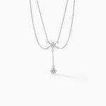 Collier Purple Bloom Argent Blanc Oxyde De Zirconium - Colliers fantaisie Femme | Histoire d&rsquo;Or