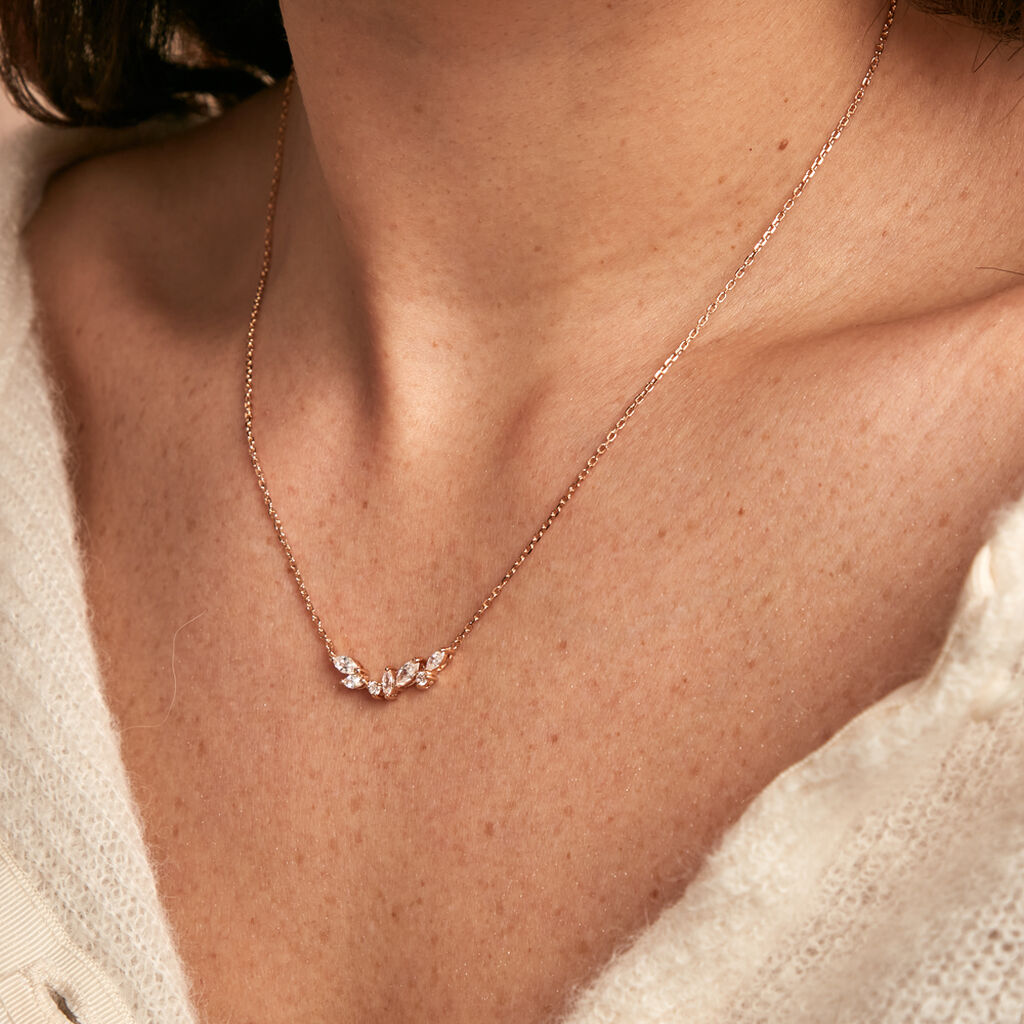 Collier Jardins D'hiver Plaqué Or Jaune Oxyde De Zirconium - Colliers Femme | Histoire d’Or