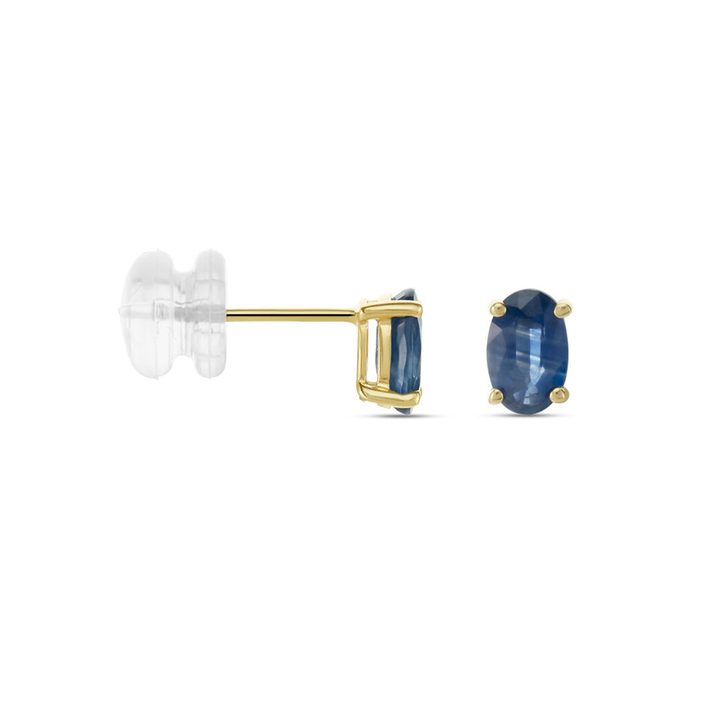 Boucles D'oreilles Puces Or Jaune Bellona Saphir - Clous d'oreilles Femme | Histoire d’Or