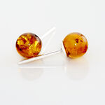 Boucles D'oreilles Puces Brunhild Argent Blanc Ambre - Boucles d'oreilles fantaisie Femme | Histoire d&rsquo;Or