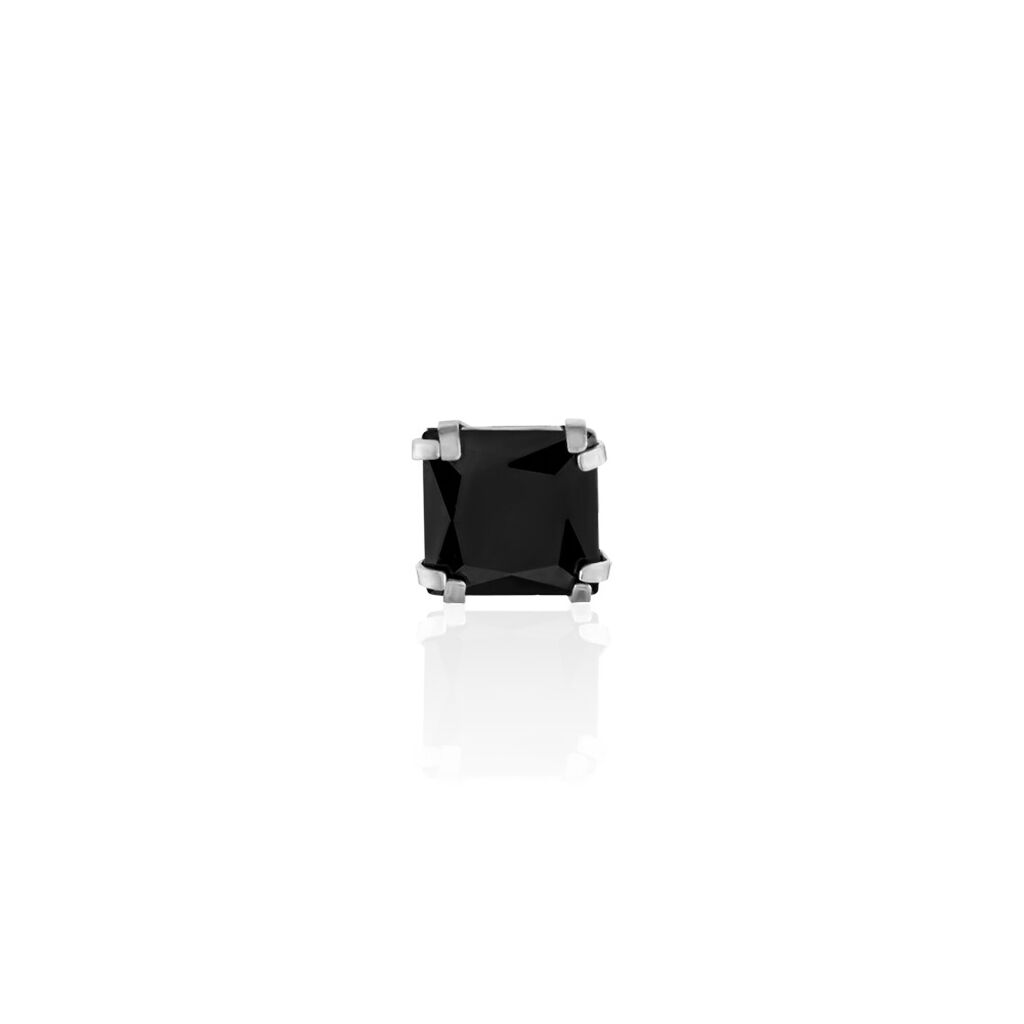 Boucle D'oreille Puce Unitaire Unitaire Or Blanc Oxyde