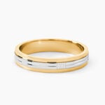 Alliance Or Bicolore Jaune / Blanc Sequana - Alliances 18 carats Unisex | Histoire d&rsquo;Or