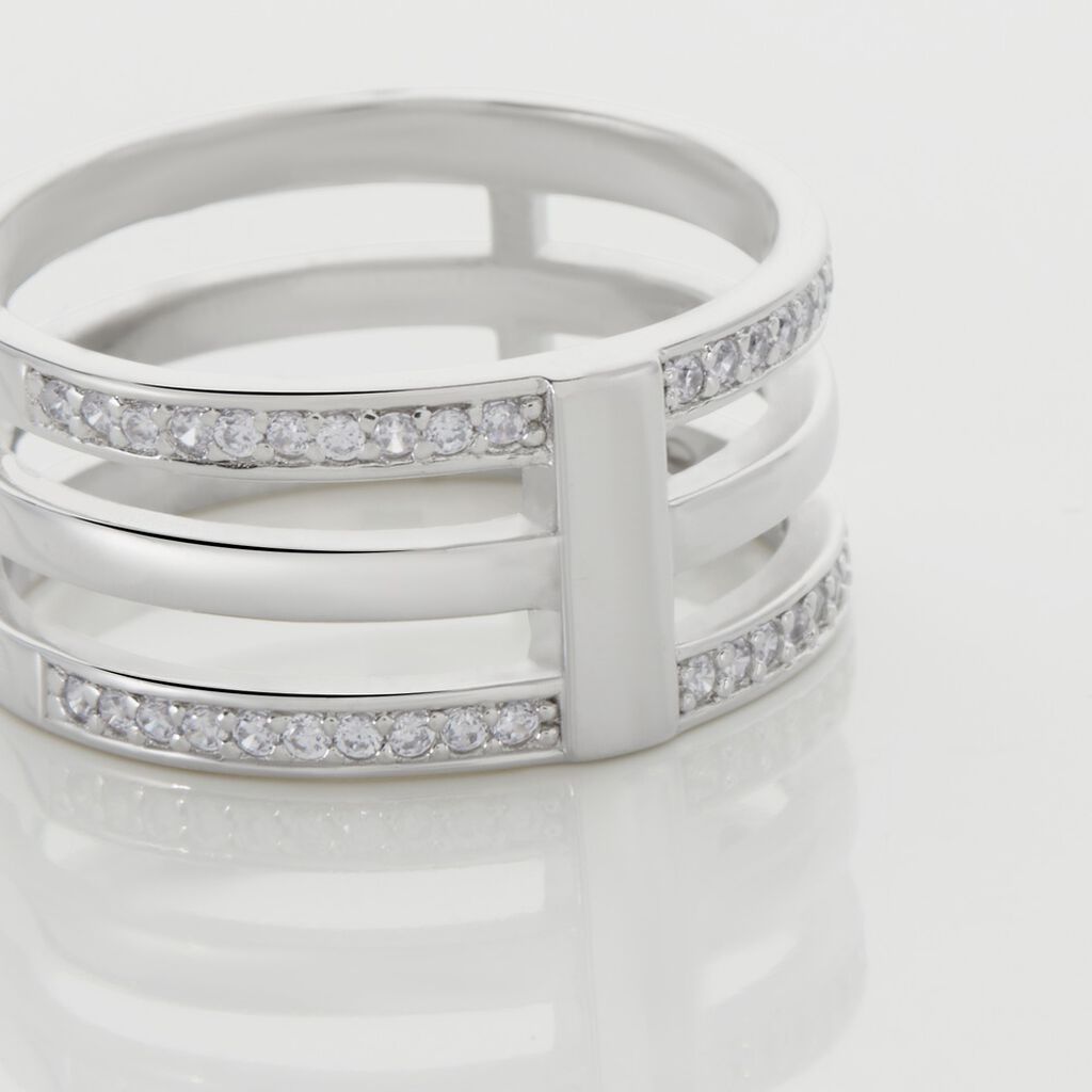 Bague Kirsten Argent Blanc Oxyde De Zirconium - Bagues avec pierre Femme | Histoire d&rsquo;Or
