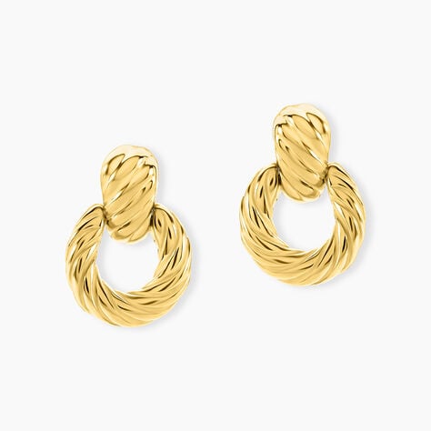 Boucles D'Oreilles Pendantes Doria Acier Jaune - Boucles d'oreilles fantaisie Femme | Histoire d&rsquo;Or