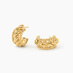 Creoles Doria Acier Jaune - Boucles d'oreilles cr&eacute;oles Femme | Histoire d&rsquo;Or