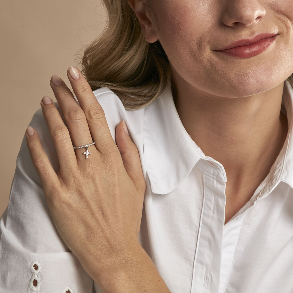 Bague Gorane Argent Blanc Oxyde De Zirconium - Bagues avec pierre Femme | Histoire d’Or