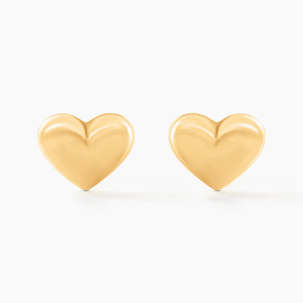 Boucles D'oreilles Puces Aricia Coeur Or Jaune - Clous d'oreilles Enfant | Histoire d’Or