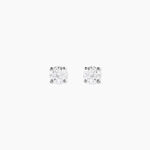 Boucles D'oreilles Puces 4 Griffes Or Blanc Diamant Synthetique - Clous d'oreilles Femme | Histoire d&rsquo;Or