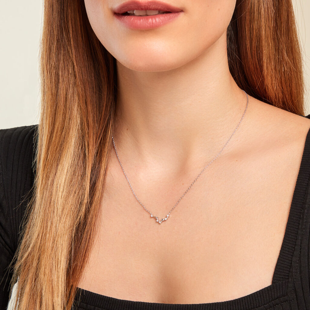 Collier Vega Argent Blanc Oxyde De Zirconium - Colliers Zodiaque Femme | Histoire d’Or