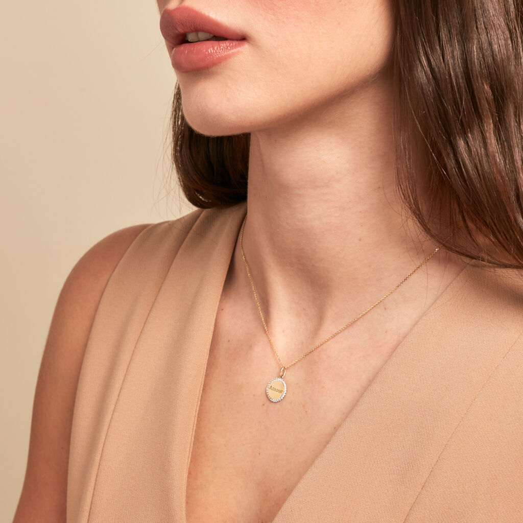 Pendentif Levon Or Jaune Oxyde De Zirconium - Pendentifs Femme | Histoire d’Or