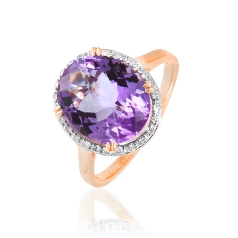 Bague Anna Or Rose Amethyste Et Diamant - Bagues solitaires Femme | Histoire d&rsquo;Or