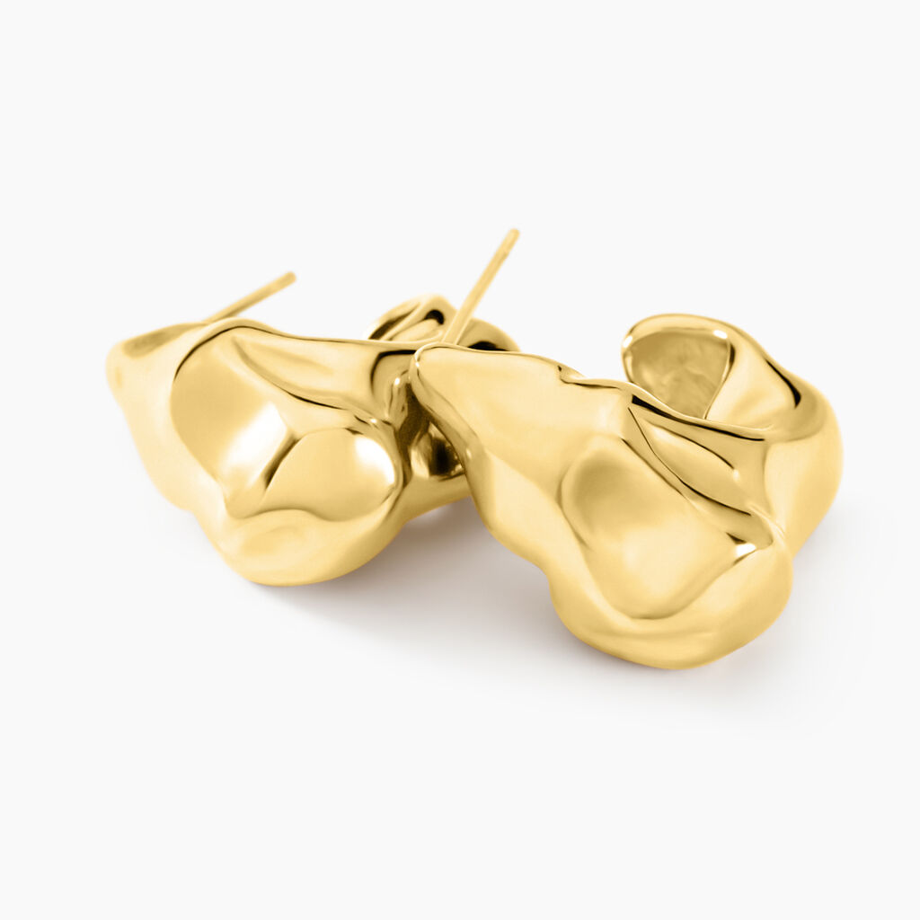 Boucles D'oreilles Siofra Acier Jaune - Boucles d'oreilles créoles Femme | Histoire d’Or
