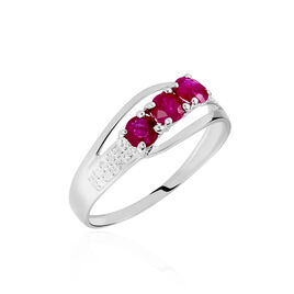 Bague Or Blanc Rubis - Bagues avec pierre Femme | Histoire d’Or