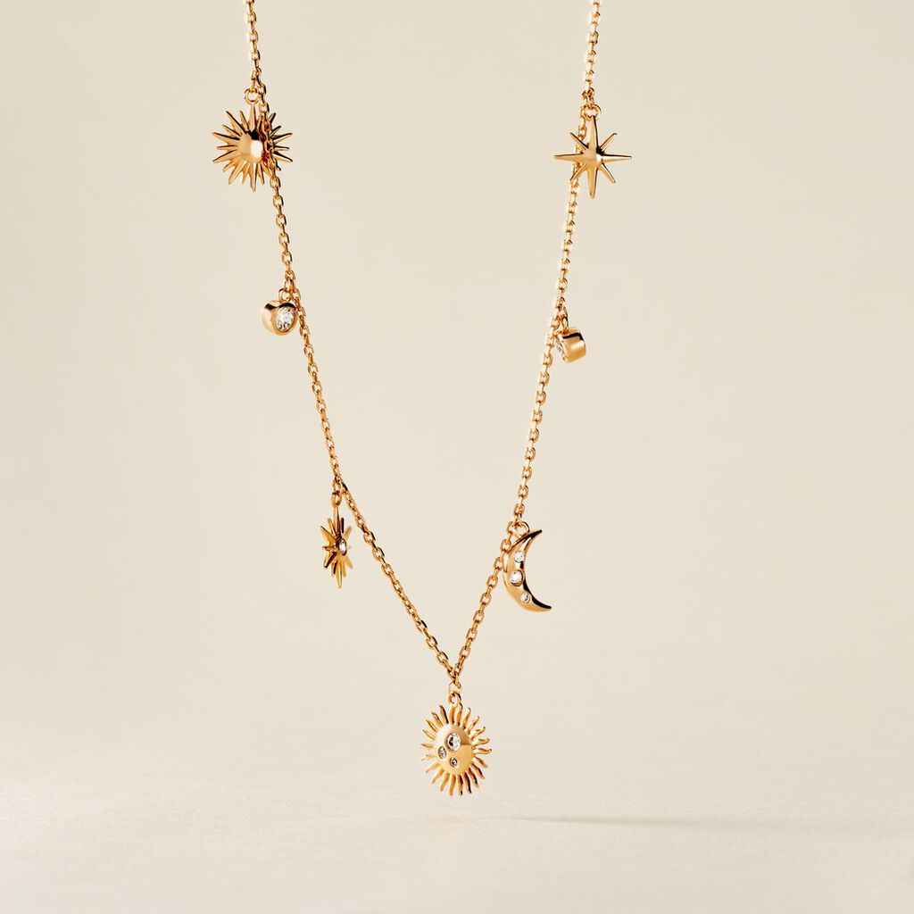 Collier Cassiopee Plaqué Or Jaune Oxyde De Zirconium - Colliers Femme | Histoire d’Or