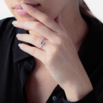 Bague Loriane Or Blanc Amethyste Et Oxyde De Zirconium - Bagues solitaires Femme | Histoire d&rsquo;Or