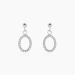 Boucles D'oreilles Pendantes Kimber Argent Blanc Oxyde De Zirconium - Boucles d'oreilles fantaisie Femme | Histoire d&rsquo;Or