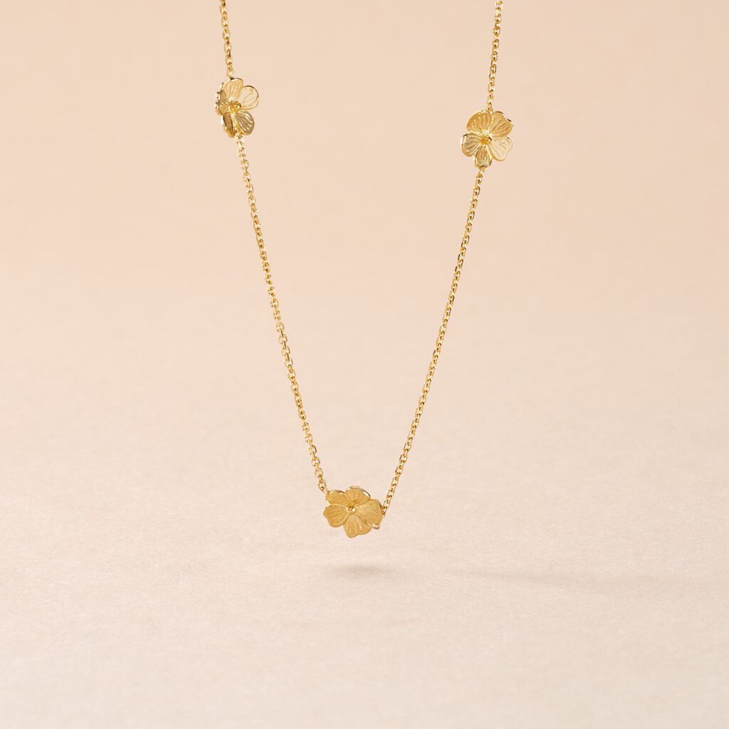 Collier Sakura Love Or Jaune Oxyde De Zirconium - Colliers Femme | Histoire d&rsquo;Or