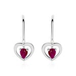Boucles D'oreilles Danilo Or Blanc Rubis - Boucles d'oreilles pendantes Femme | Histoire d&rsquo;Or
