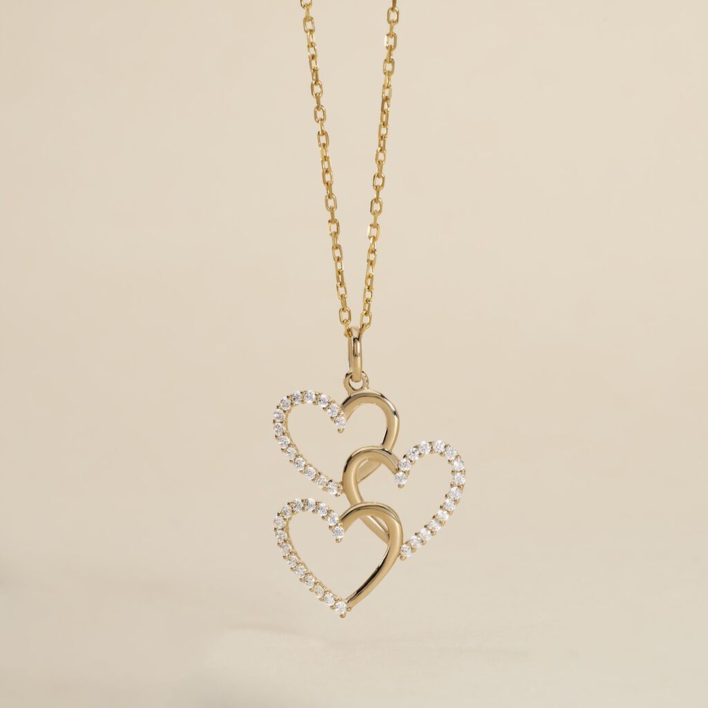 Pendentif Lovely Or Jaune Oxyde De Zirconium - F&ecirc;te des m&egrave;res Femme | Histoire d&rsquo;Or