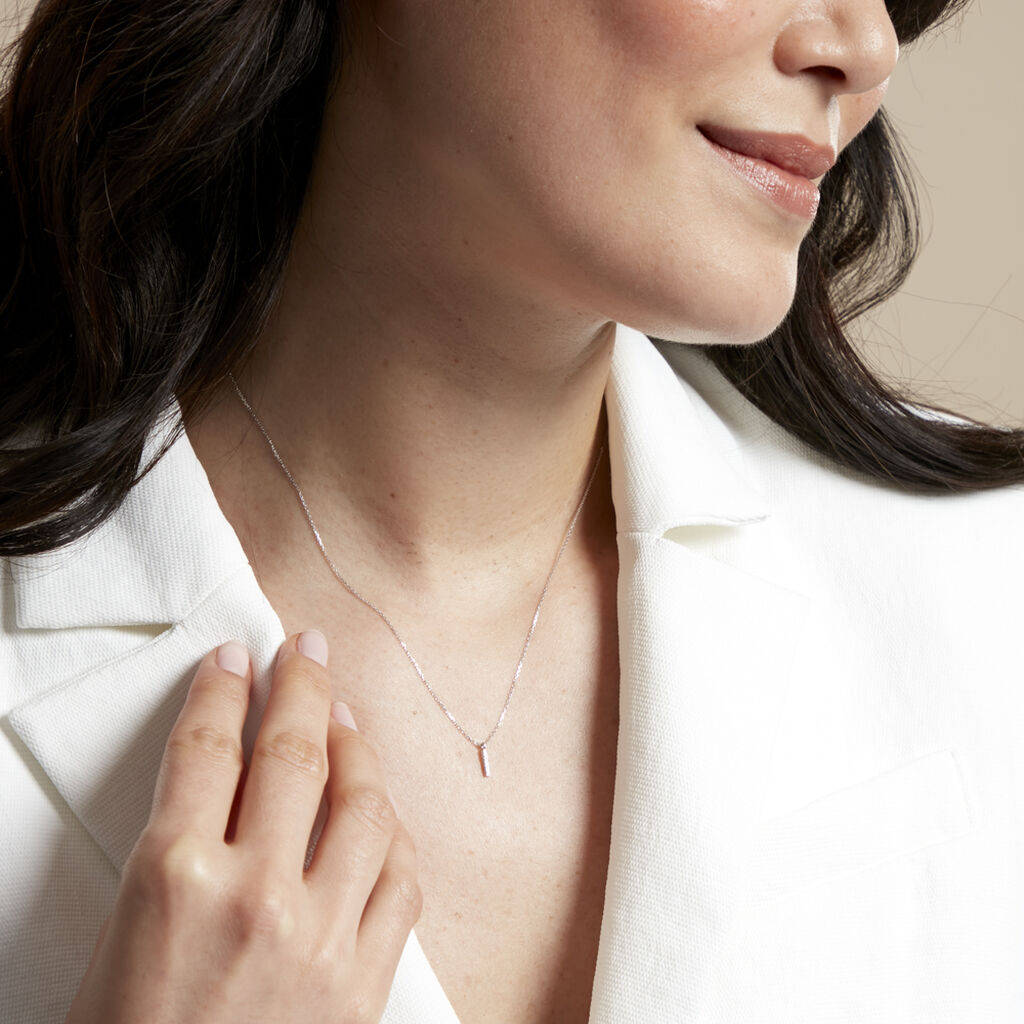 Collier Aprhodisia Or Blanc Diamant Blanc - Colliers Femme | Histoire d’Or