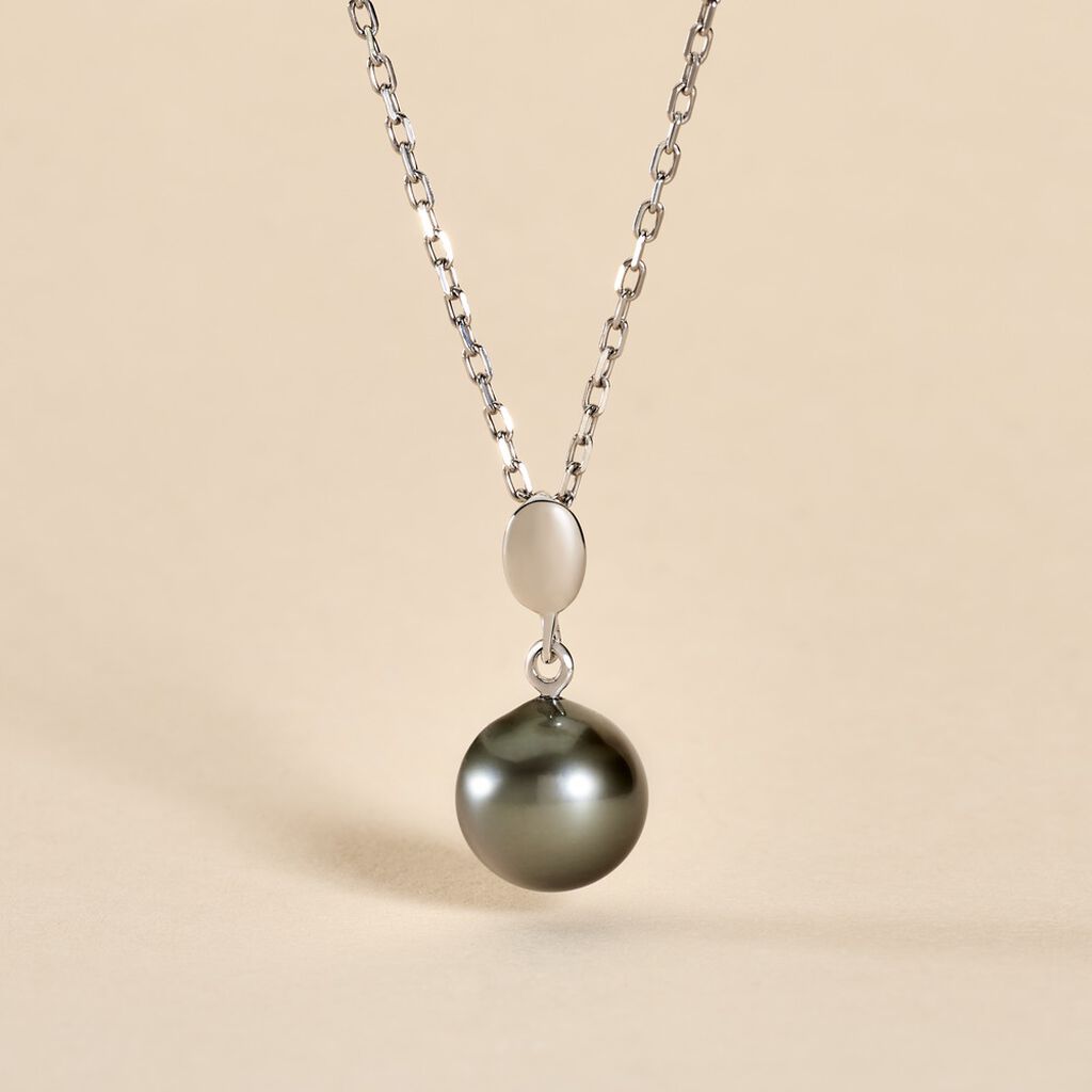 Pendentif Manolita Or Blanc Perle De Culture De Tahiti - Pendentifs Femme | Histoire d’Or