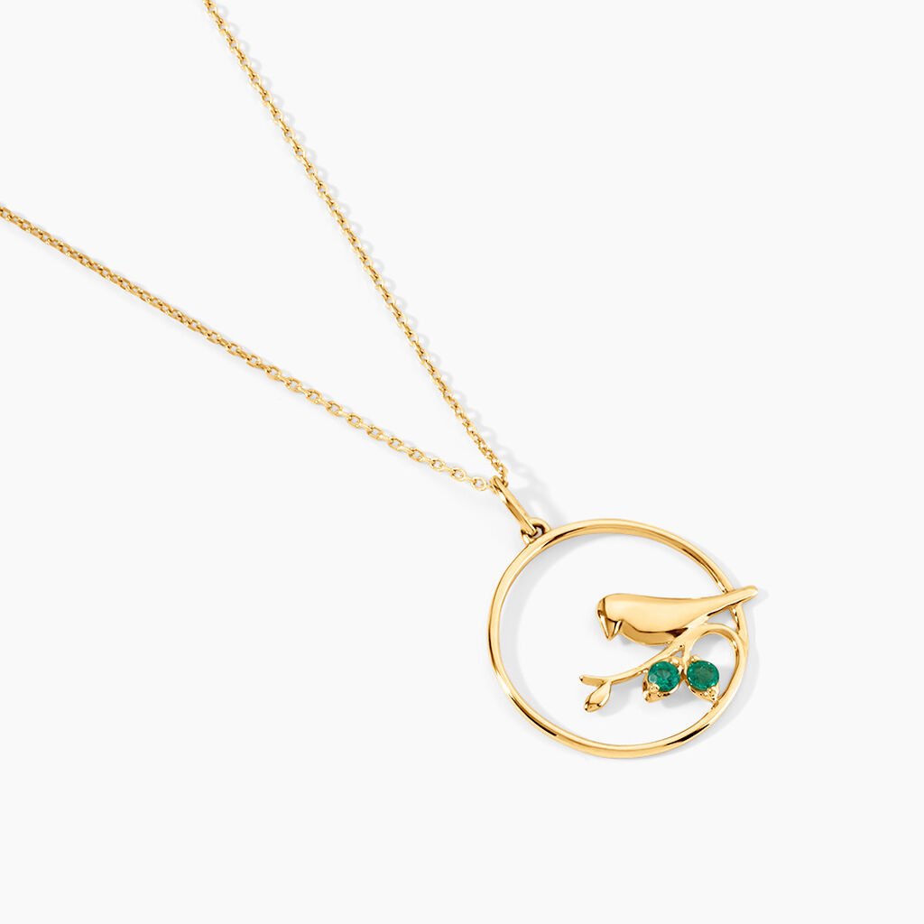 Pendentif Sarina Or Jaune Emeraude - F&ecirc;te des m&egrave;res Femme | Histoire d&rsquo;Or