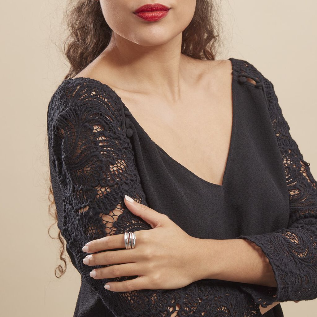 Bague Edwyna Argent Blanc - Bagues fantaisie Femme | Histoire d’Or