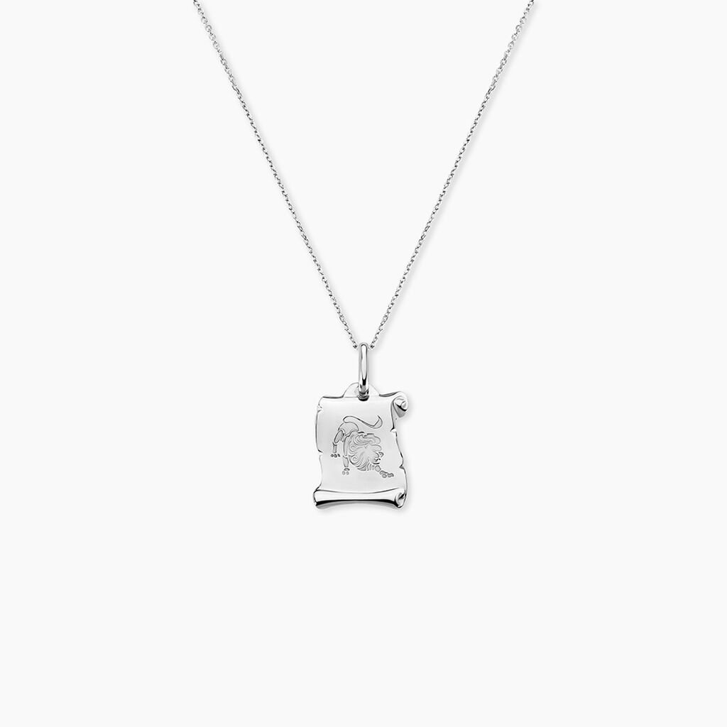 Pendentif Zodiaque Parchemin Argent Blanc - Pendentifs Zodiaque Famille | Histoire d’Or
