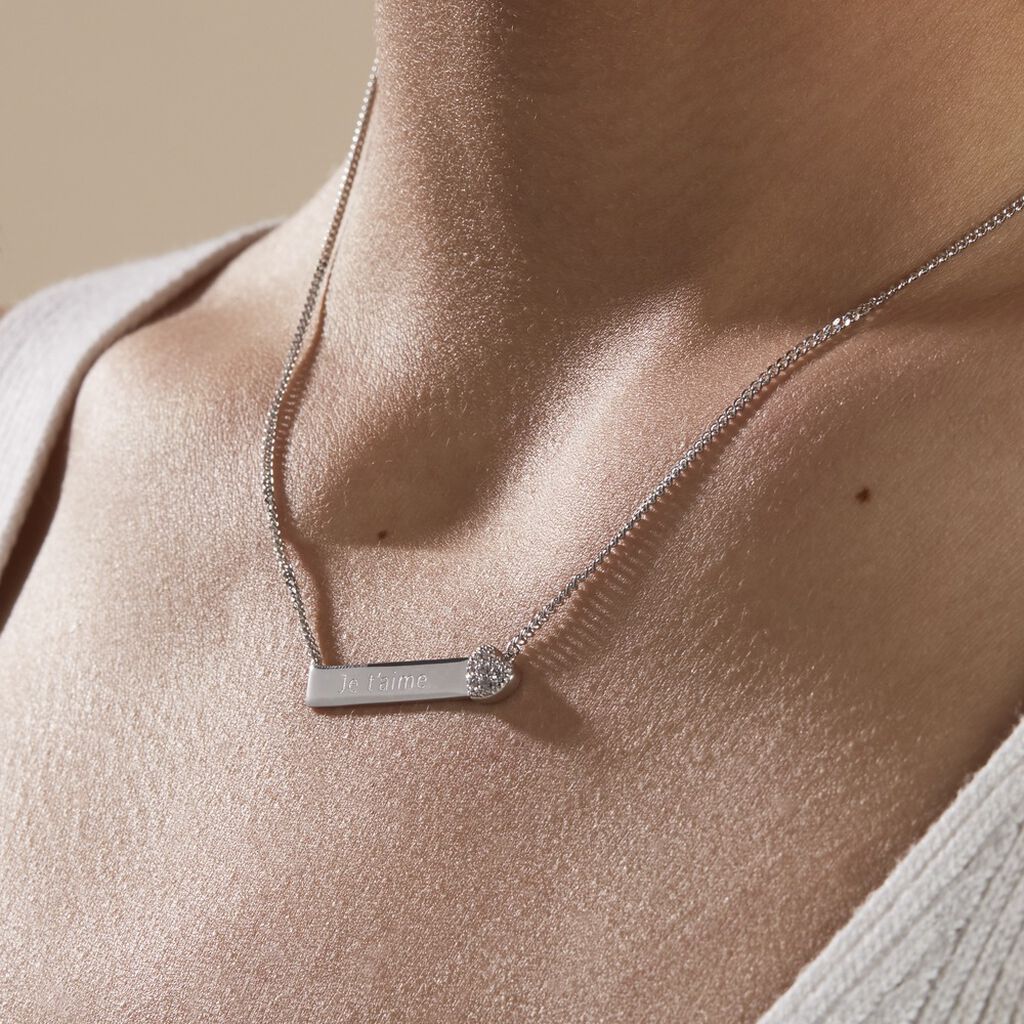 Collier Argent Rosule Oxydes De Zirconium - Colliers fantaisie Femme | Histoire d’Or