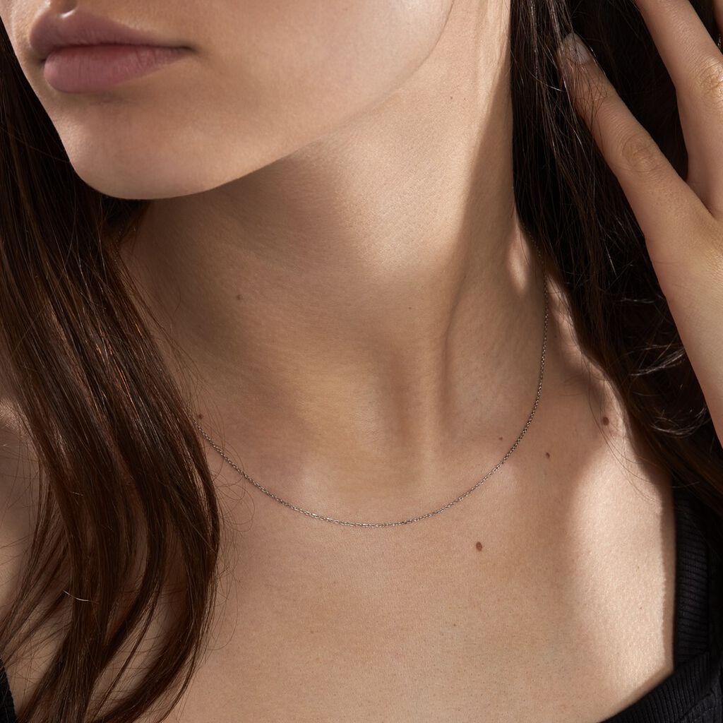 Chaîne Igoa Maille Forçat Diamantee Or Blanc - Chaines Femme | Histoire d’Or