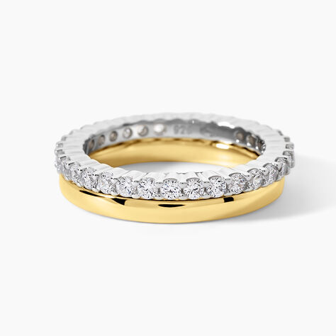 Bague Apia Argent Bicolore Oxyde De Zirconium - Bagues avec pierre Femme | Histoire d&rsquo;Or