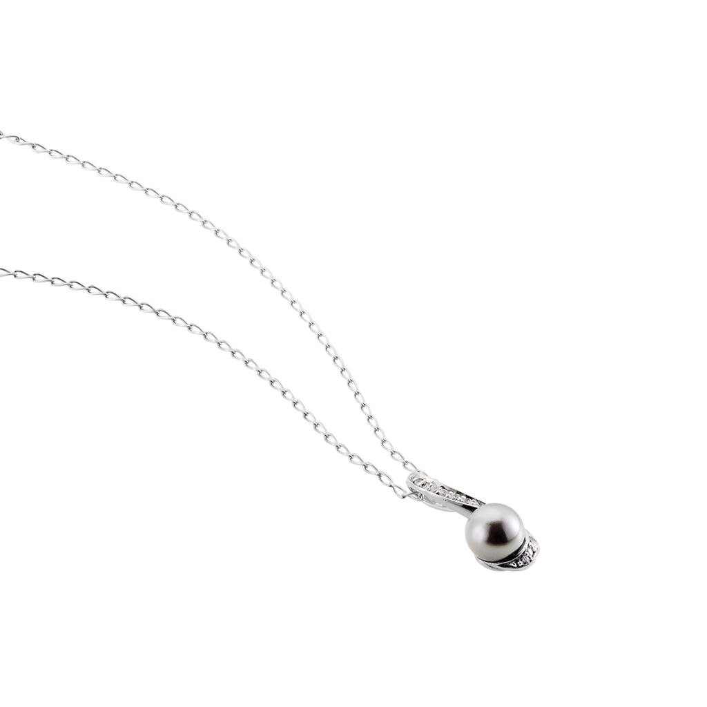Collier Armance Argent Blanc Perle D'imitation Oxyde - Colliers Femme | Histoire d’Or