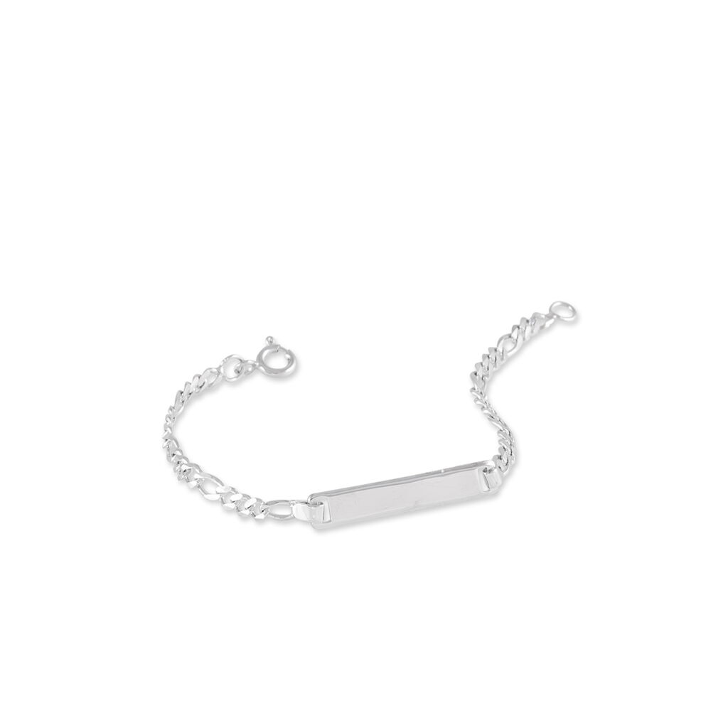 Bracelet Identité Vivian Argent Blanc - Gourmettes Enfant | Histoire d’Or