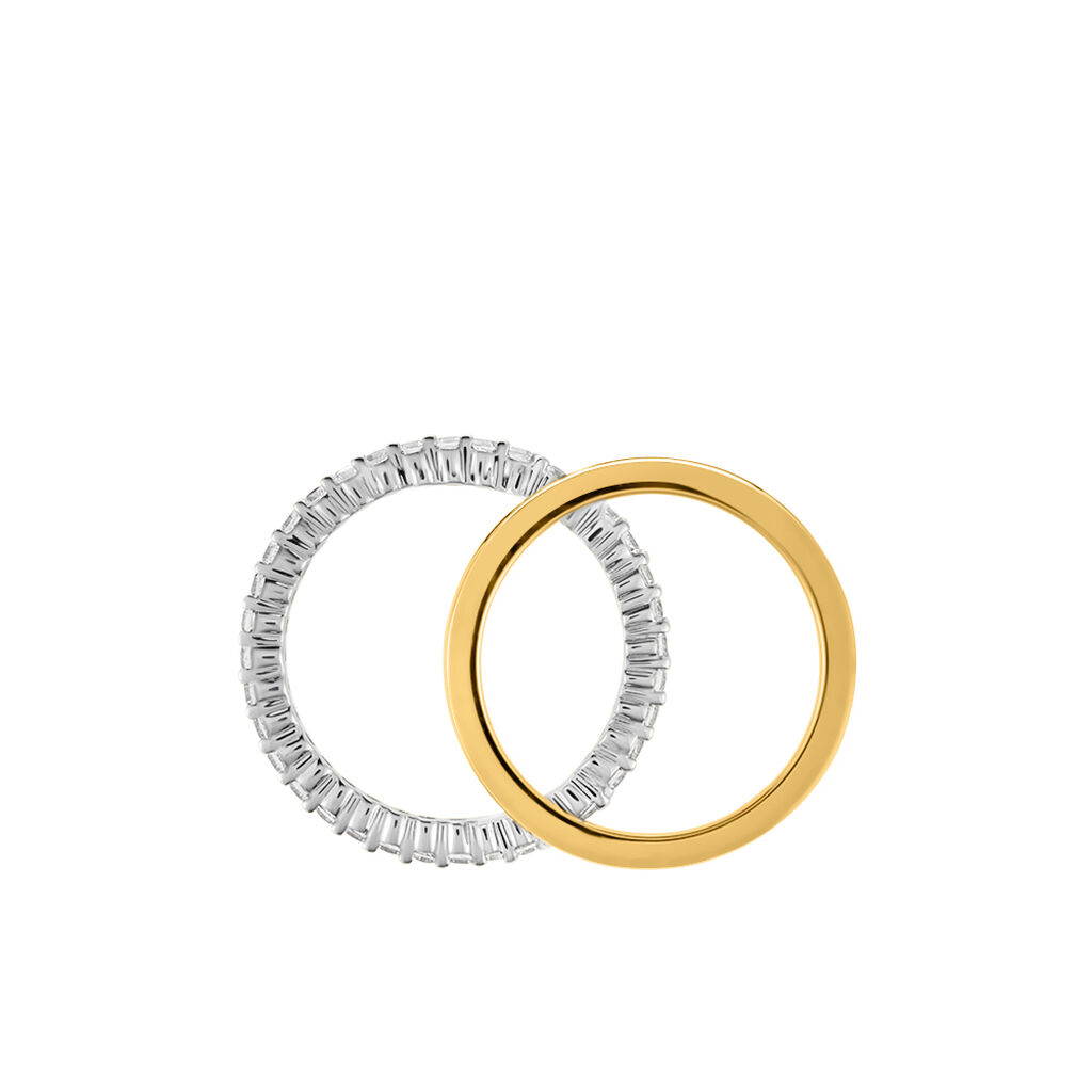 Bague Apia Argent Bicolore Oxyde De Zirconium - Bagues avec pierre Femme | Histoire d&rsquo;Or
