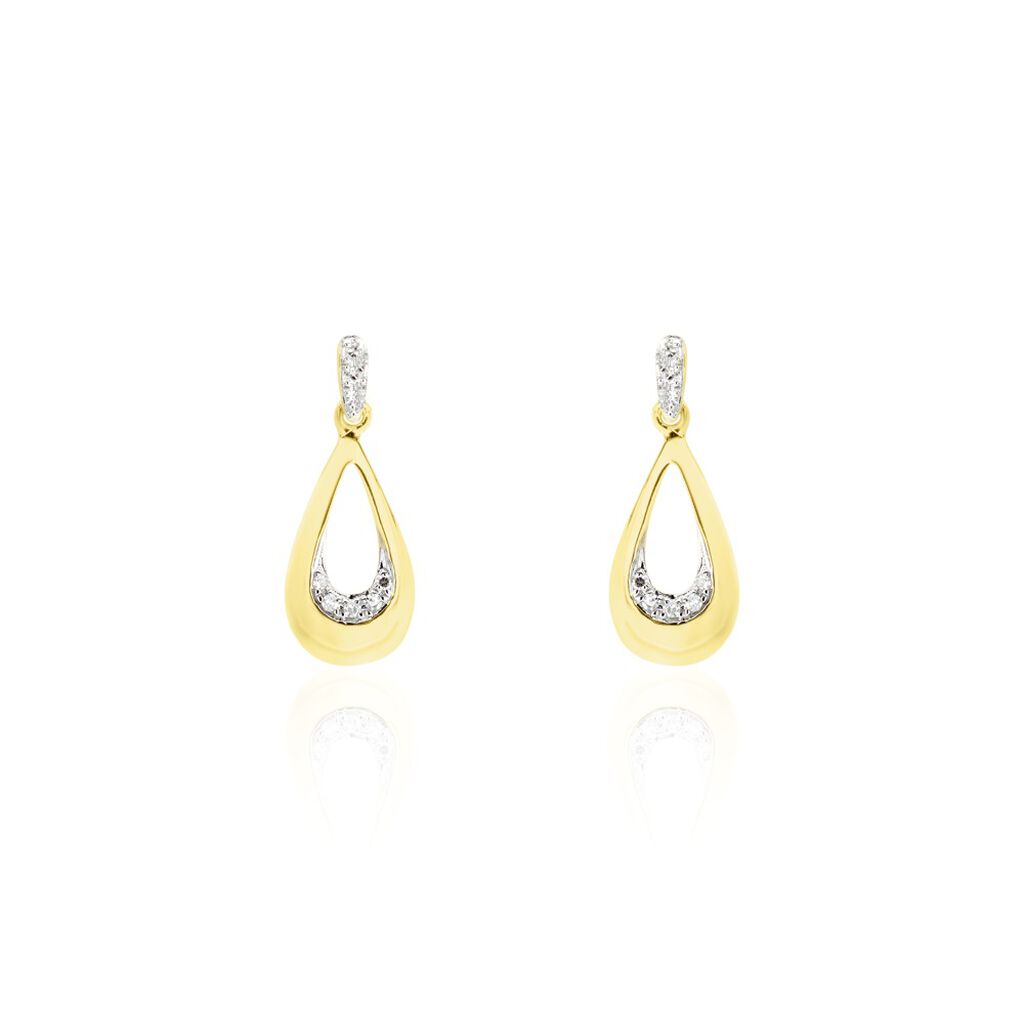 Boucles D'oreilles Puces Nirmala Or Jaune Diamant - Boucles d'oreilles pendantes Femme | Histoire d’Or