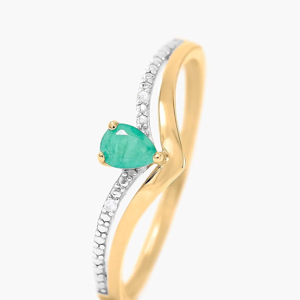 Bague Marjeta Or Jaune Emeraude Diamant - Bagues solitaires Femme | Histoire d’Or