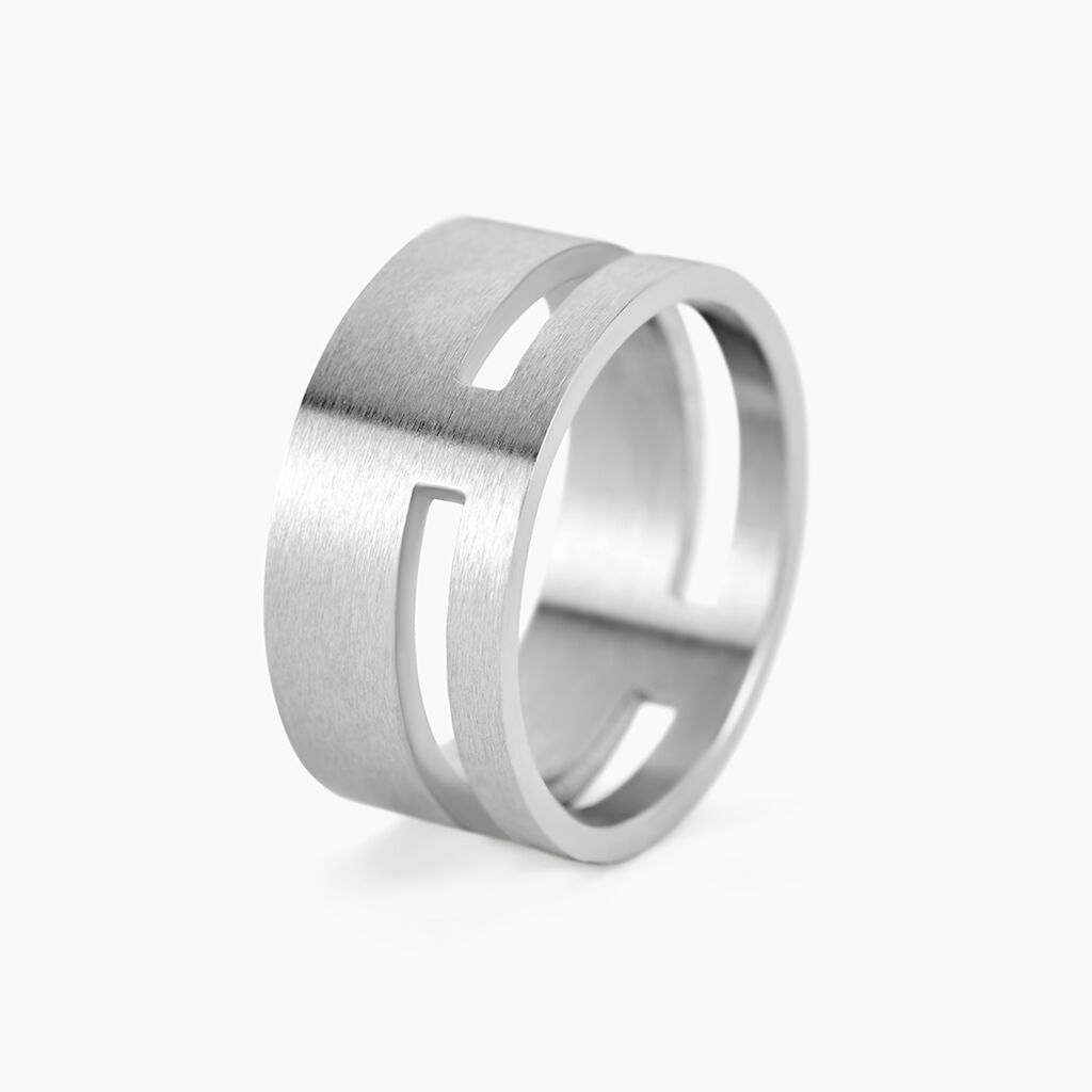 Bague Line Acier Blanc - Bagues fantaisie Homme | Histoire d&rsquo;Or