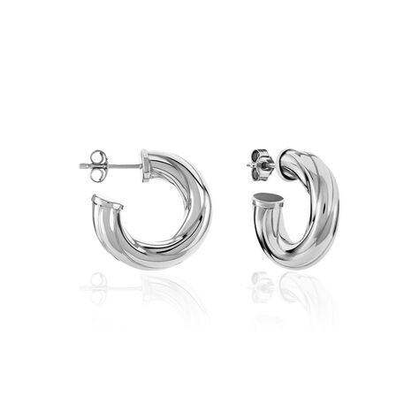 Créoles Argent Blanc Sunset - Boucles d'oreilles créoles Femme | Histoire d’Or
