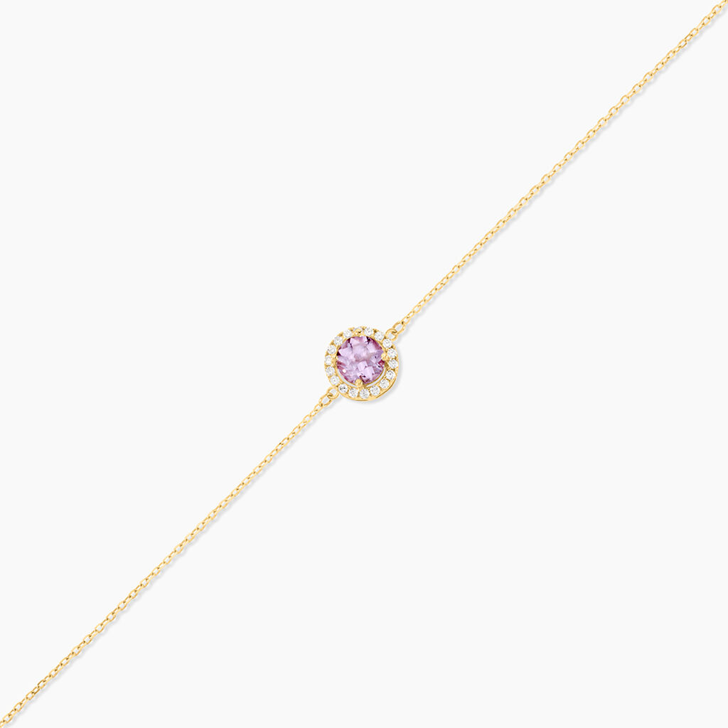 Bracelet Munira Or Jaune Am&eacute;thyste Oxyde De Zirconium - Bracelets Femme | Histoire d&rsquo;Or